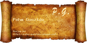 Pehm Gusztáv névjegykártya