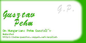 gusztav pehm business card